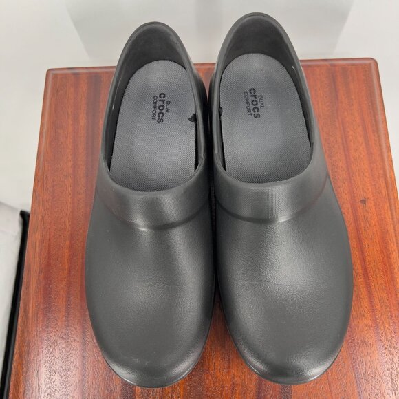 Crocs Women's 11 Black Work Clogs Slip-Resistant Dual Crocs Comfort - Picture 3 of 10
